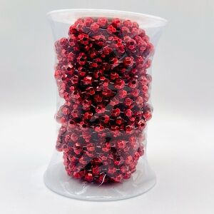 Shiny Metallic Red Beaded Garland
